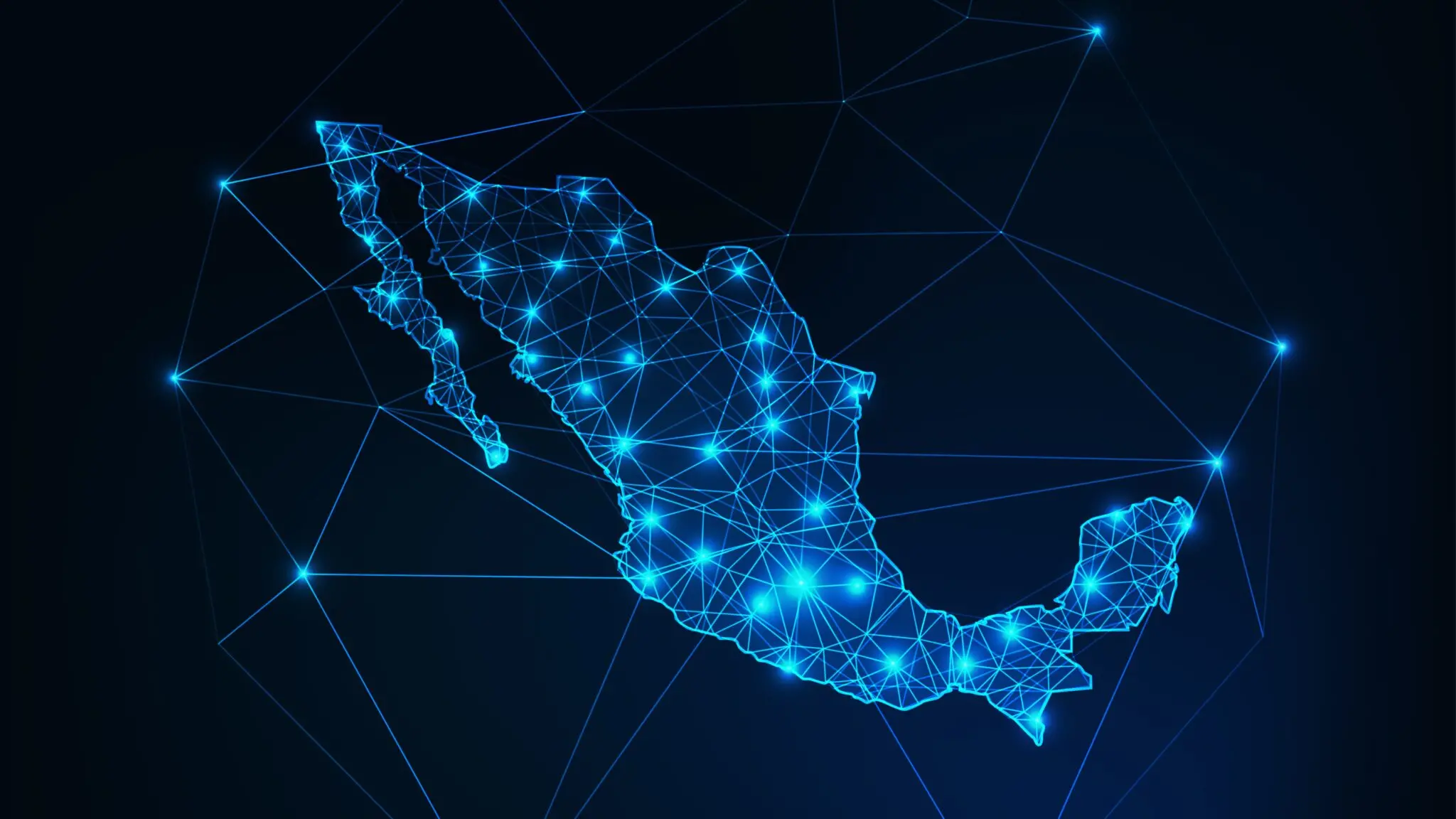 Map of Mexico and network connections